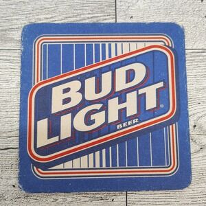 Bud Light Beer Coaster Blue White Advertising Barware‎ Pub Breweriana Vintage